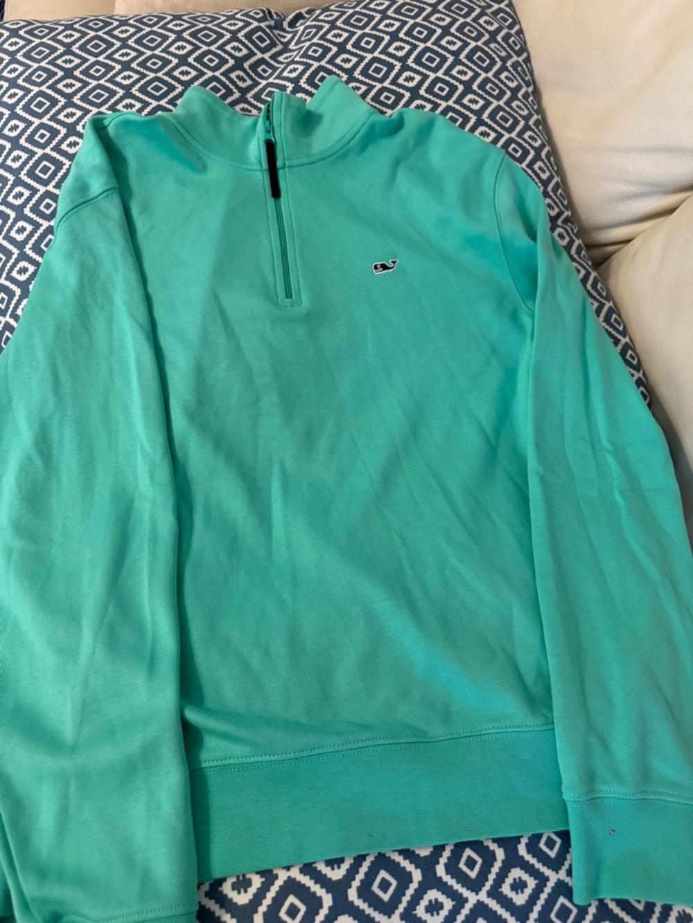 Vineyard Vines Teal/Turquoise Quarter-Zip Pullover - Picture 6 of 7